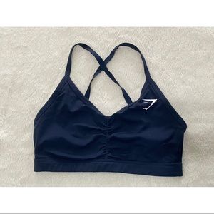 Gymshark Ruched Training Sports Bra- Navy